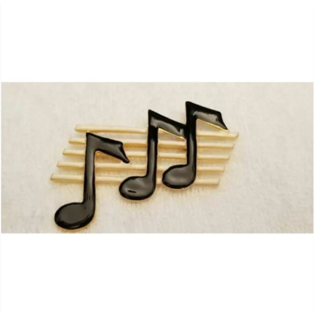 Enamel Staff & Notes Brooch